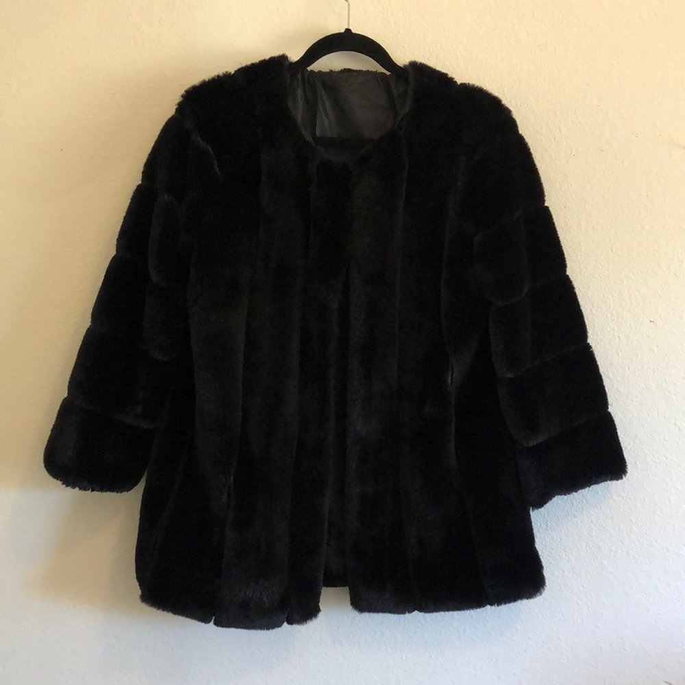 Black Faux Fur Coat